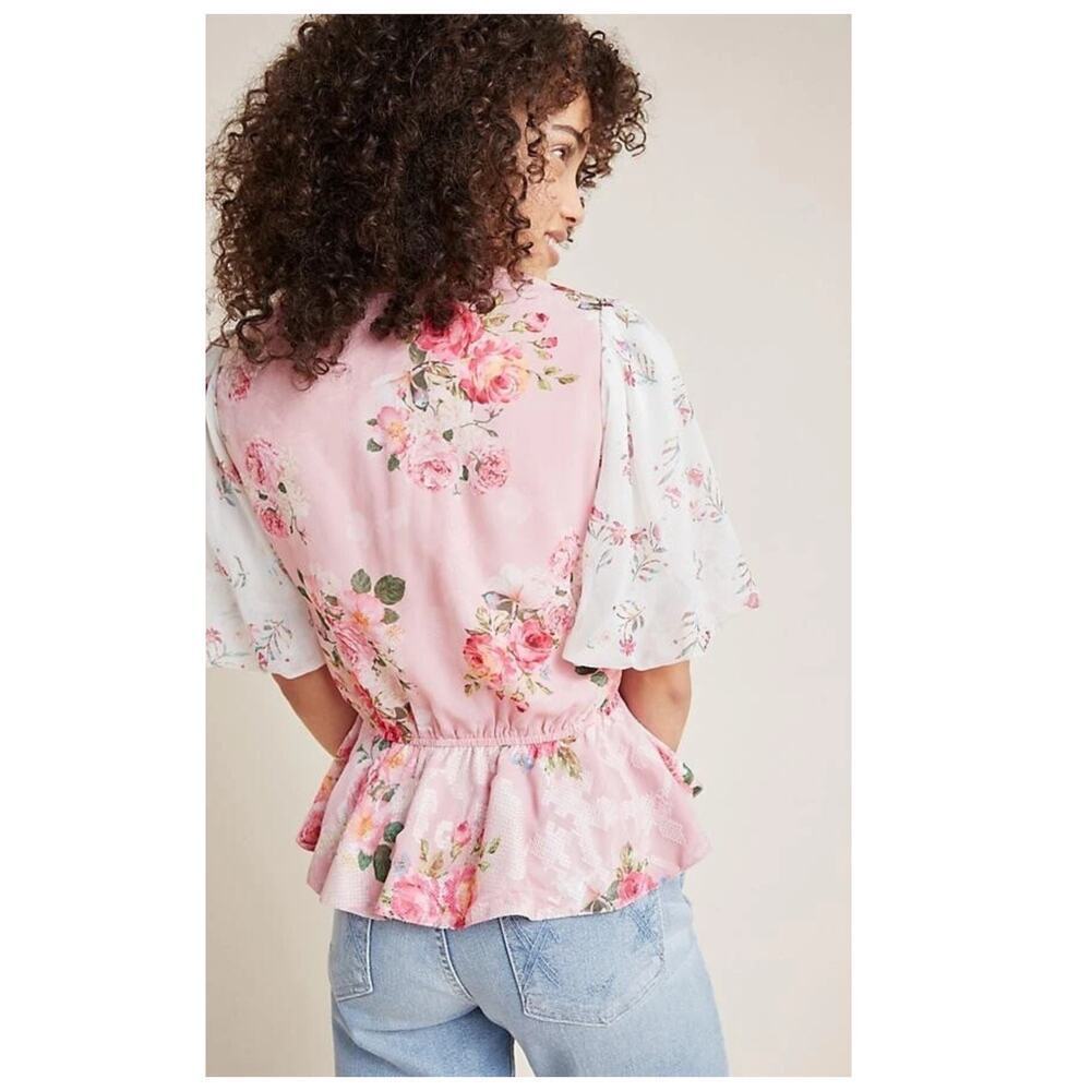 Hemant & Nandita Anthropologie Rose Garden Blouse Size Medium - Picture 2 of 11